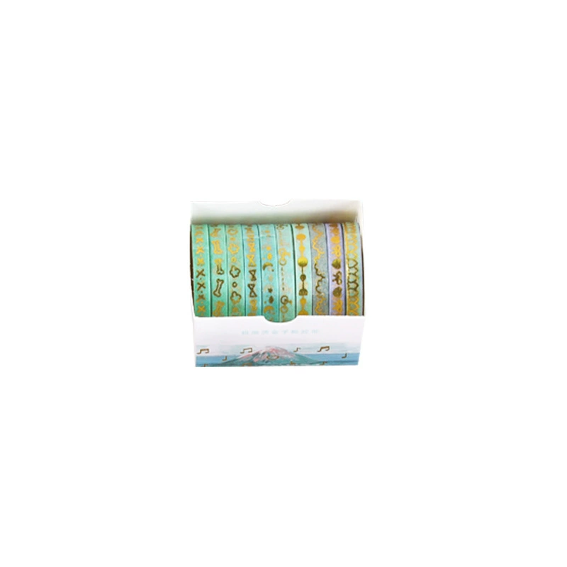 Washi Tape (Sharemine) 18 рулонов, ультратонкий золотой фольгированный штамп, декоративный набор для DIY