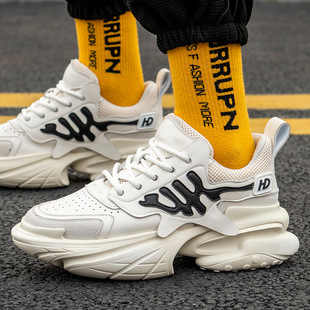 Spring new retro thick-soled dad shoes black men's gear shoes sports casual sneakers for men