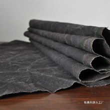 柿染土布 太阳染手织布 传统复古布料 草木染植物染柿漆染老土布