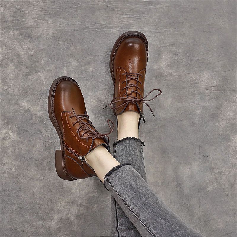 Showy Feet Martin Women's British Style 2024 New Spring and Autumn Single with Plush Thin Short Boots Large 41_voghion.com