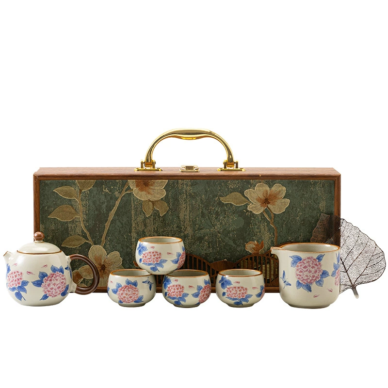 Tea set, gift box, retro teapot, ceramic tea cup, Chinese style