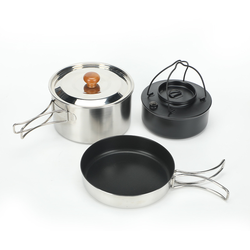 스테인리스 팬 + 프라이팬 + 블랙 논스틱 코팅 주전자