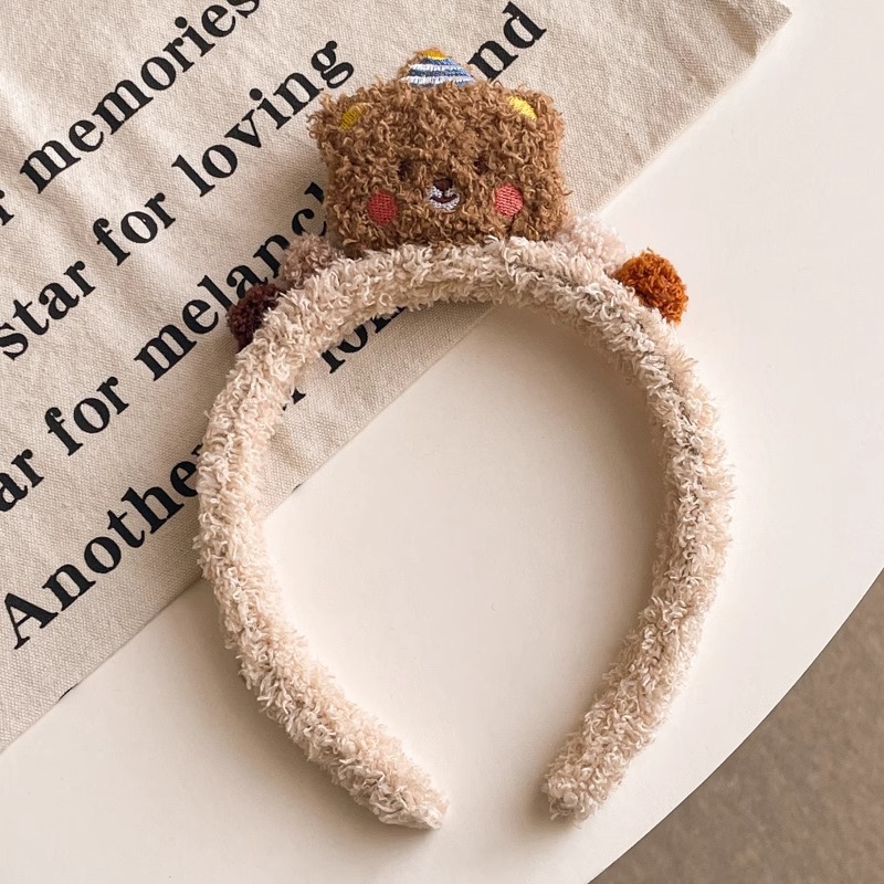 Caricatura encantadora muñeca de peluche intestino grueso anillo de cabello oso caño invierno corda clip de cabello cola de caballo joyeros de cabello nueva chica