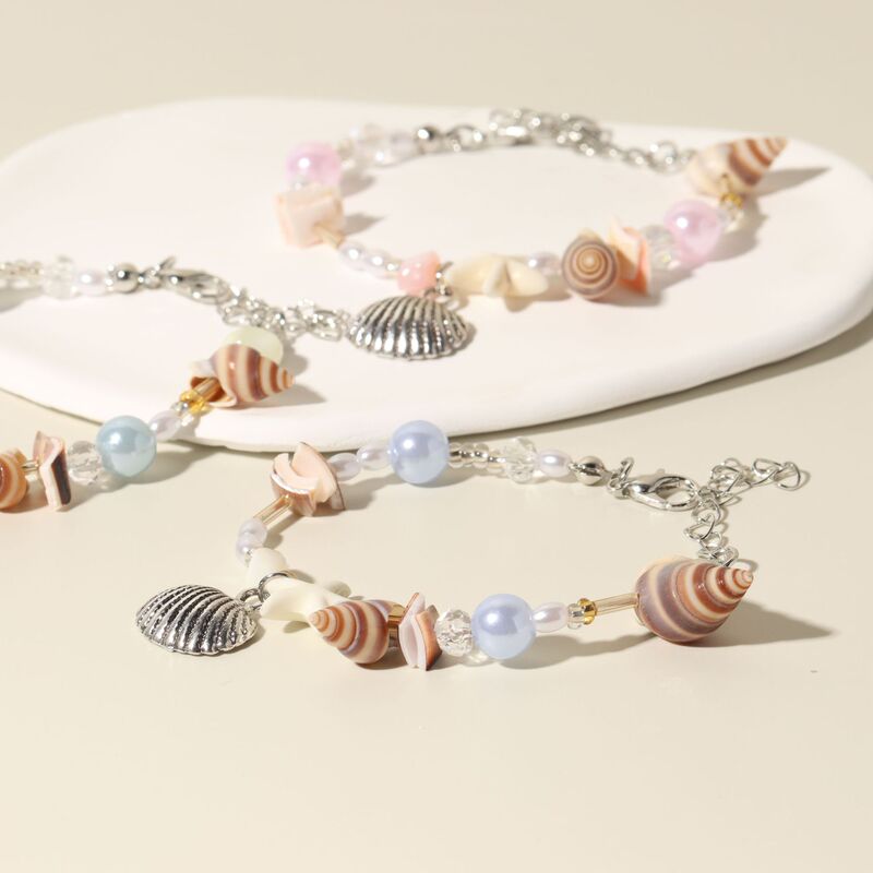 Summer Ocean Series Shell Bracelet Dopamine Beaded Bracelet Bohemian Style Shell Pendant Bracelet Wholesale