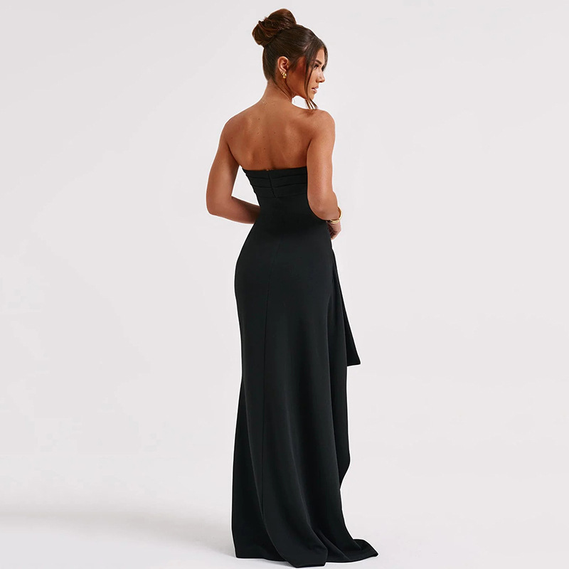 Wish Evening Women Off-Shoulder Strapless Fashion Sexy Backless High Slit Long Dress Autumn_ecoleips.com