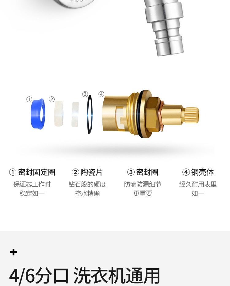 304 stainless steel faucet, washing machine mop sink, splash-proof, thickened explosion-proof household single-cooling quick-opening faucet undefined