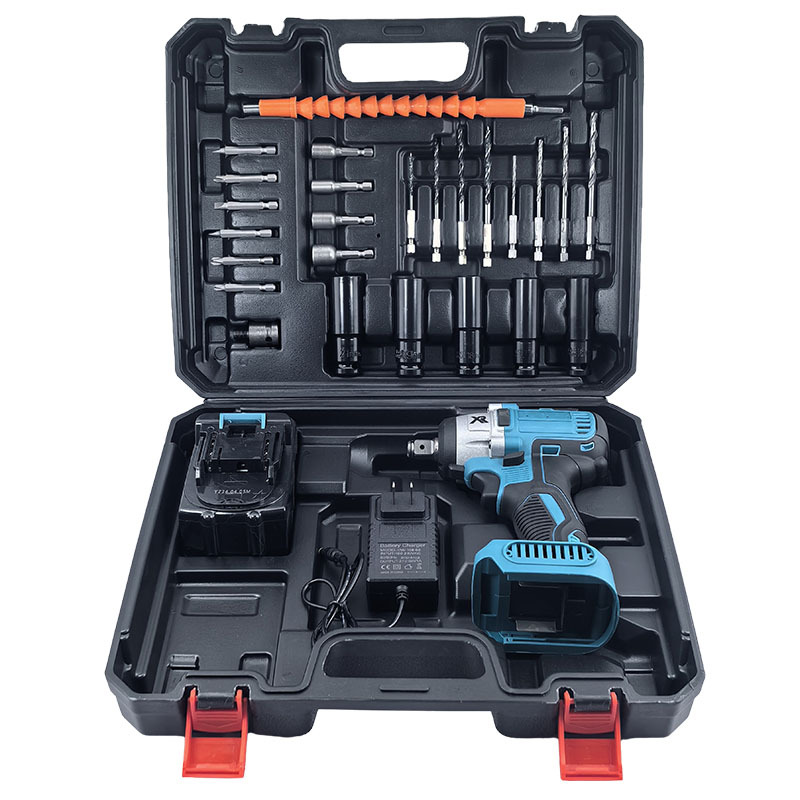 Llave de impacto de batería de litio de mano para el hogar Llave eléctrica portátil Llave sin escobillas de grado industrial de gran torque fábrica