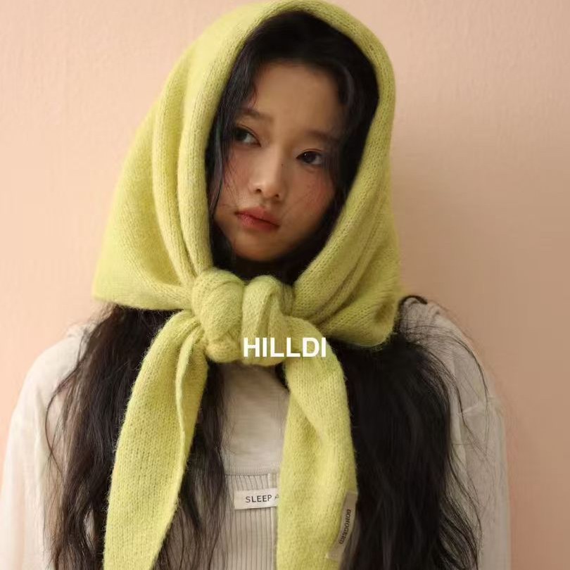 东大门同款~韩国两用发带围脖围巾针织保暖三角巾秋冬氛围感头巾