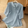 翻领夏季短袖口袋衬衫