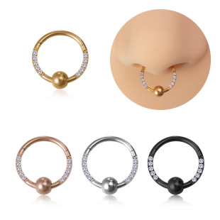 Cross-border Europe and the United States hot-selling simple micro-inlaid zircon ball nose ring hot girl nightclub Disco shiny nose clip jewelry wholesale