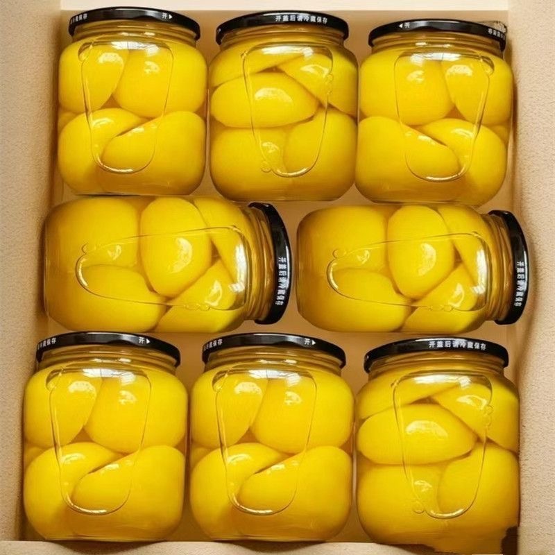 新鲜黄桃罐头整箱大罐水果罐头商用零食烘焙原料510g玻璃瓶装|undefined