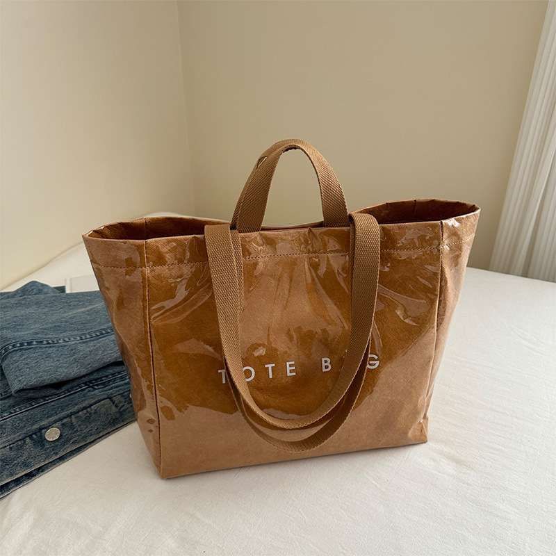 Bolsa de Jalea de papel DuPont de gran capacidad bolsa de mano impermeable de PVC transparente de moda bolsa de mano para viajar al trabajo bolsa especial para mamá