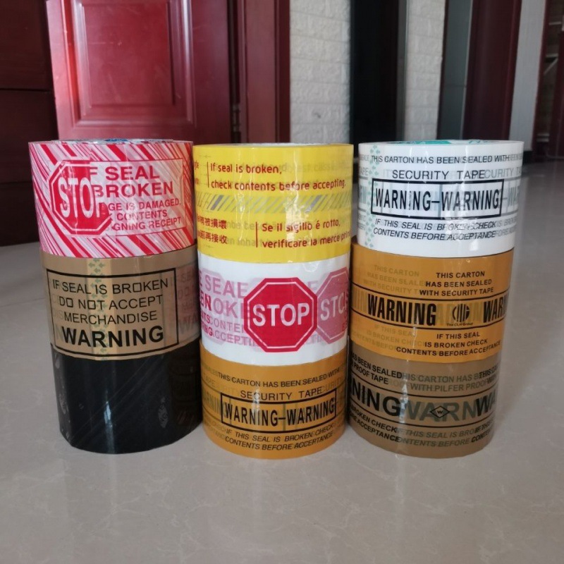 英文警示透明胶带宽7.2cm外贸出口胶带大全外文封箱胶带生产厂家