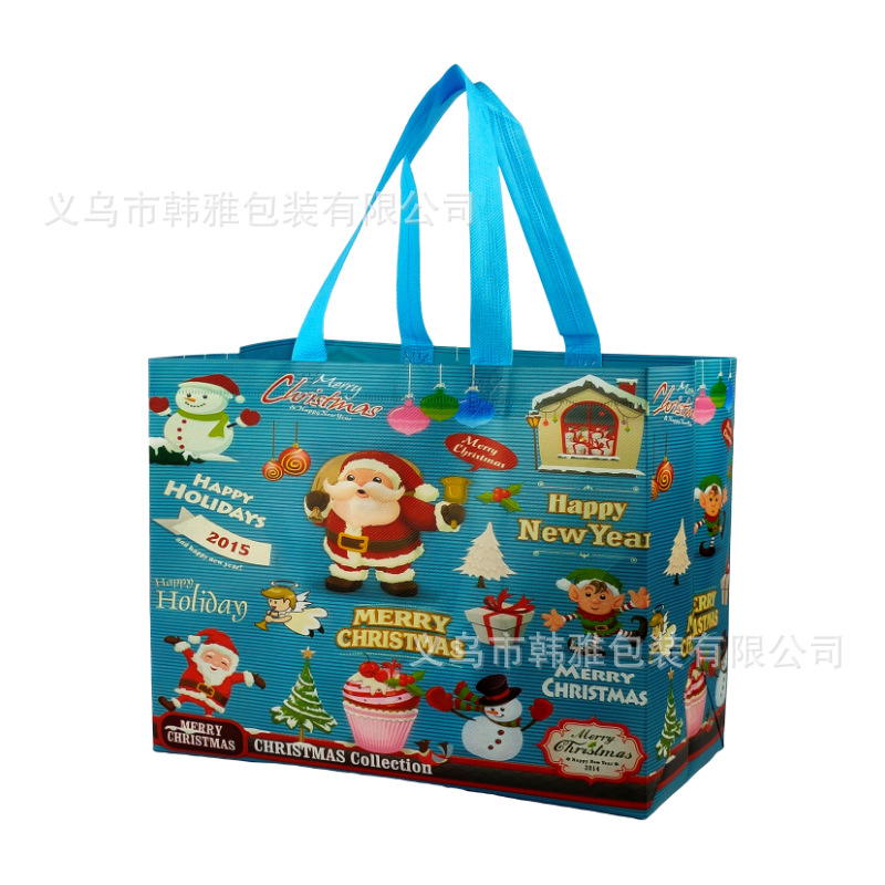 Transfronterizo Amazon spot recubierto de Navidad bolsa no tejida bolsa de compras bolsa de regalo fábrica de bolsos al por mayor