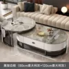 Black rack and white cabinet丨Modern gray +Modern gray-120+80cm coffee table combination [upgraded glass crystal]