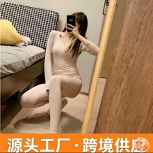 秋冬新款保暖内衣日本超薄面膜发热套装女37度恒温速热秋衣秋裤女