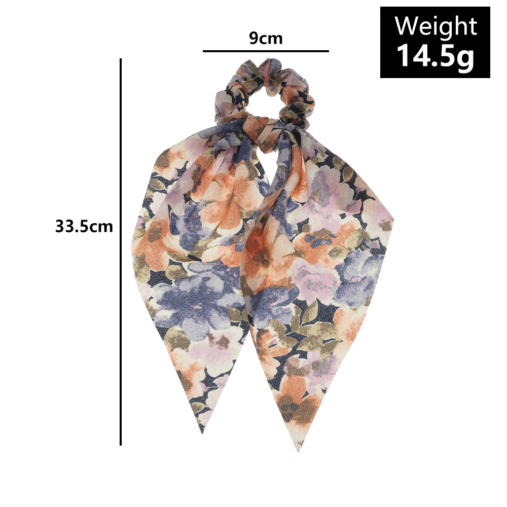 Retro Floral Streamer Hair Scrunchies Wholesale Nihaojewelry display picture 2