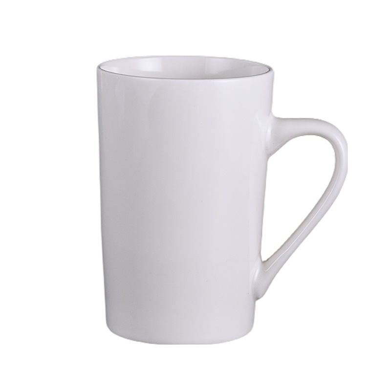 Transfronterizo de Amazon taza blanca taza de alto aspecto creativo Oficina taza de café pareja taza de agua Taza de cerámica
