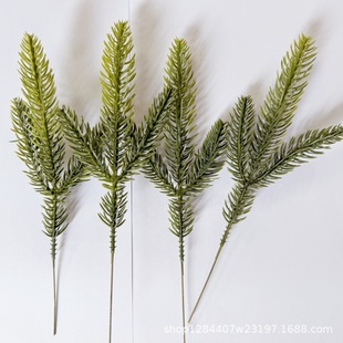 Cross-Border Christmas Artificial Three-Pronged Pine Needles Two-Color Double-Sided Three-Dimensional Pine Needles Artificial Plant Christmas Decoration Accessories Batch