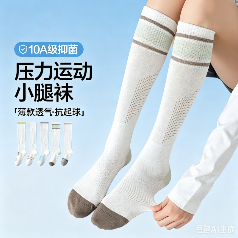 Compression Socks for Professional Sports, Women's Summer Over-The-Knee Long Socks, Quick-Dry Fitness Compression Calf Socks, Badminton and Tennis Socks Compression Socks for Professional Sports, Women's Summer Over-The-Knee Long Socks, Quick-Dry Fitness Compression Calf Socks, Badminton and Tennis Socks