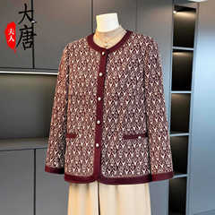 中老年人妈妈装秋装呢子套装女奶奶宽松春秋款外套老人太太上衣服