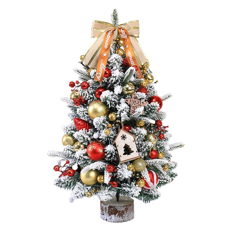 Simulación transfronteriza pe flocado híbrido pequeño árbol de Navidad cedro mini decoración de escritorio decoración de Navidad