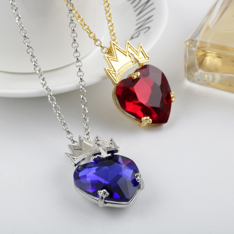 Luxurious Heart Shape Crown Alloy Plating Artificial Crystal Womenu0027S Pendant Necklace