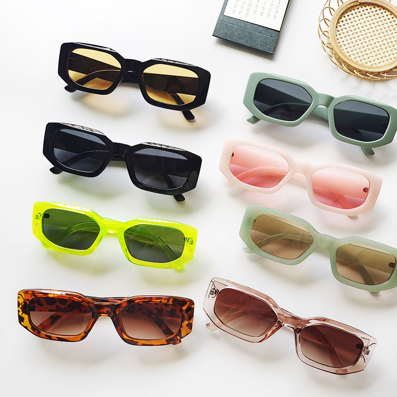 Unisex Gender Streetwear Solid Color UV400 Protection Resin Square Full Frame Women's Sunglasses