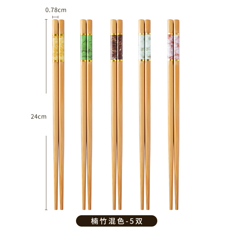 5 색 젓가락 [합계 5 쌍] 1 인용 젓가락 1 개