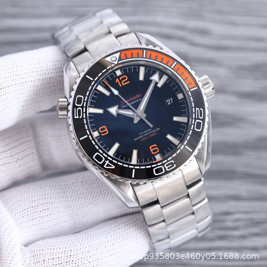 Vs Factory Seamaster 600 Series Watch Seamaster 300 Automatic Mechanical Watch Four-Quarter Orange Men's Watch Wholesale Dropshipping
