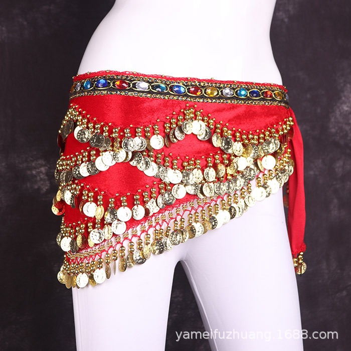 Danza india espectáculo de vestir cintura cadena de baile del vientre nuevo ejercicio cintura cadena de ejercicios de vestir toallas de cadera toallas de cintura principiantes