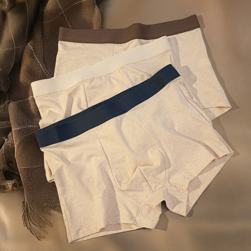 7A grado antibacteriano sin teñido algodón de color de ángulo plano pantalones interiores de hombre respirables mallas de entrepierna media cintura de los jóvenes niños quads