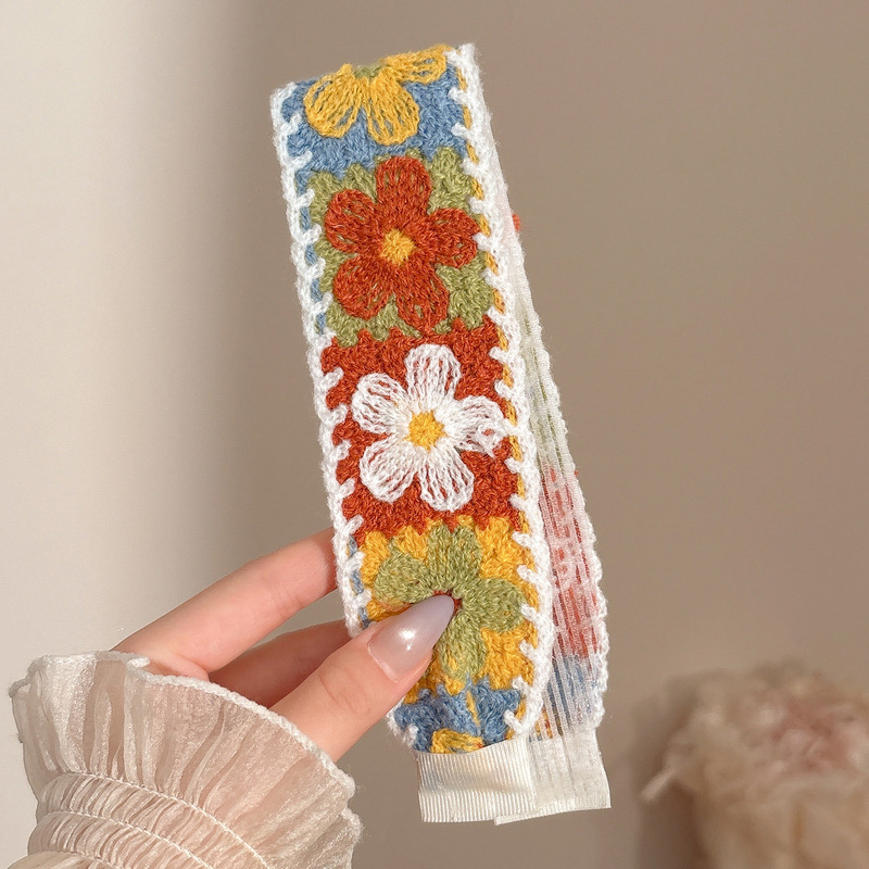 法式碎花针织刘海贴碎发魔术贴女发贴不压发发带洗脸发箍头箍头饰|undefined