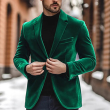 跨境外贸欧美平绒西装外套男士婚礼修身西服宴会正式西装批发