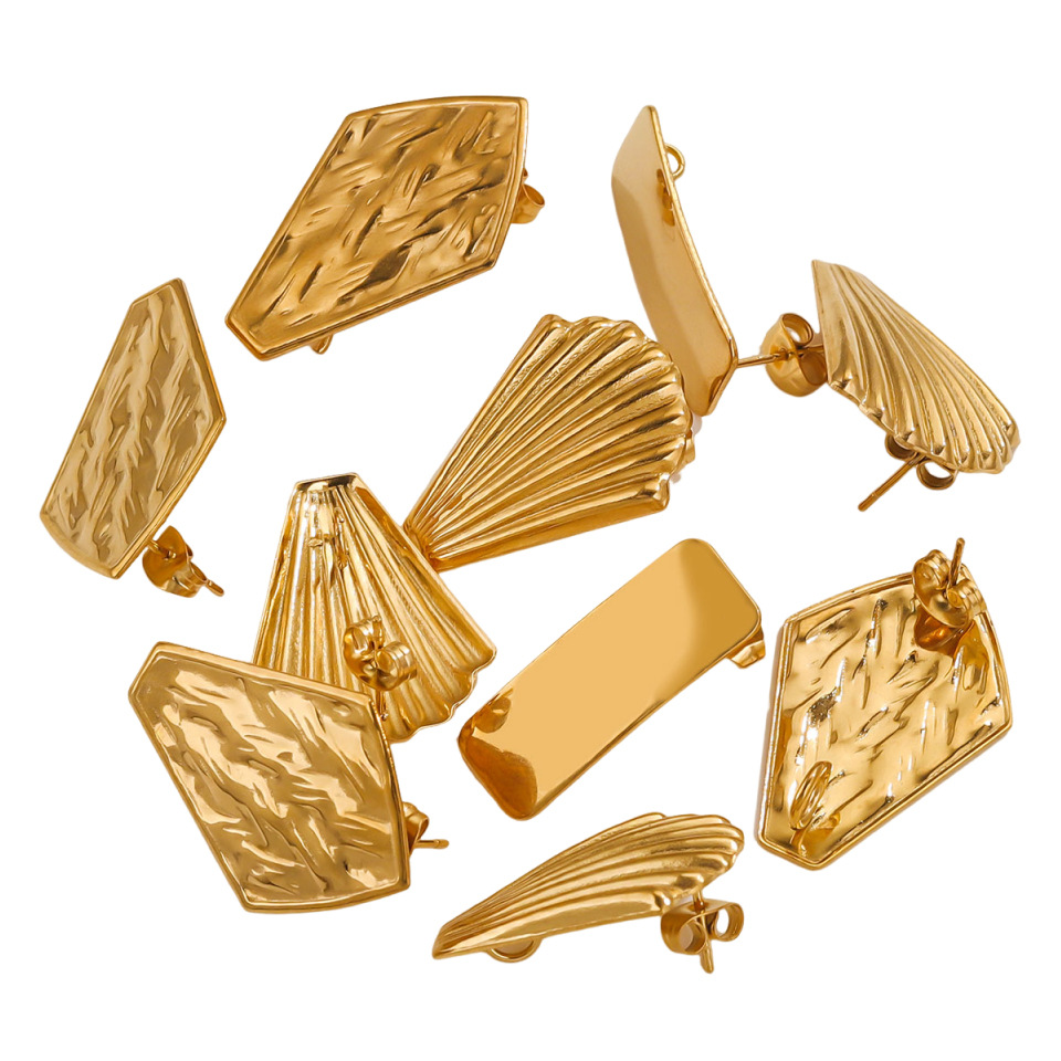 Simple Style Style 1 Piece 304 Stainless Steel Solid Color Earring Findings Earring Accessories
