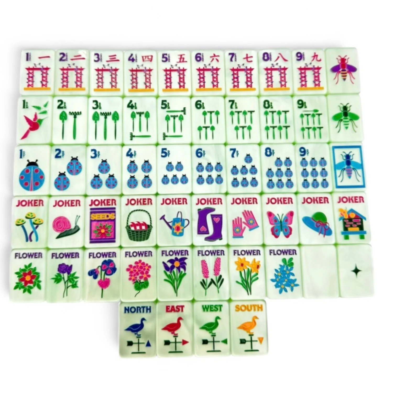 24-hour in-stock direct delivery to the USA: Modern Garden Green Pearl American-style acrylic mahjong table