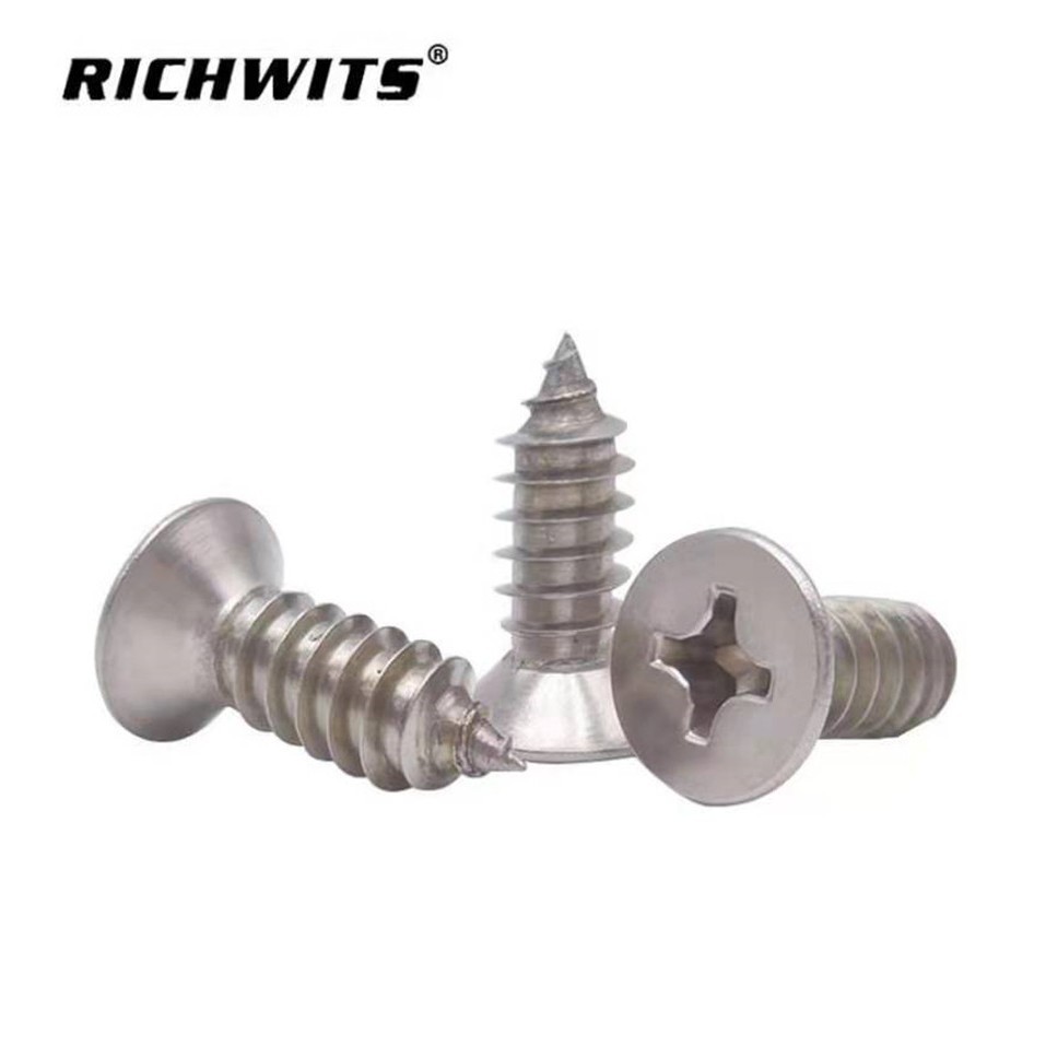 304不锈钢十字沉头自攻螺丝 十字槽螺丝钉 平头自钉丝 沉头自攻钉