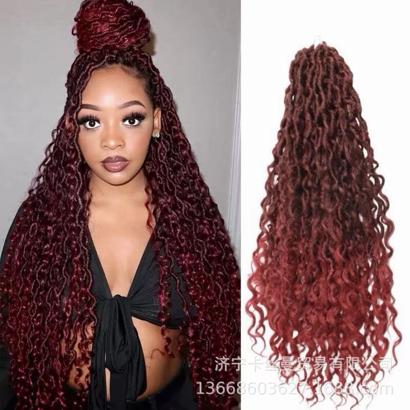 Cross-Border River Locs''20 Synthetic Fiber Wigs with Upturned and Wrapped Crochet Hair Bundles, African Dreadlocks Wholesale