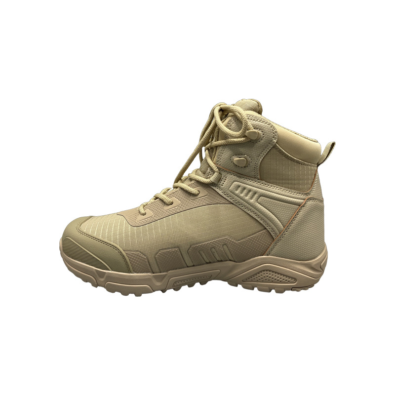 Botas de entrenamiento de combate transfronterizas de nuevo estilo, botas tácticas para hombres, impermeables, altas, resistentes al desgaste, botas de montaña al aire libre, botas de combate marrones ligeras