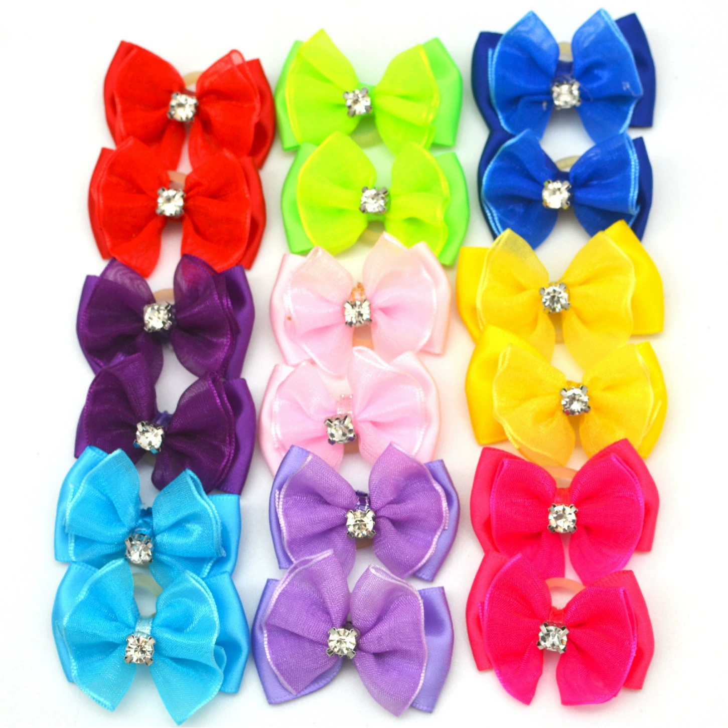 Производитель Pet бант резинка головной убор для домашних животных Цветок галстук-бабочка для домашних животных горный хрусталь Снежная пряжа в наличии