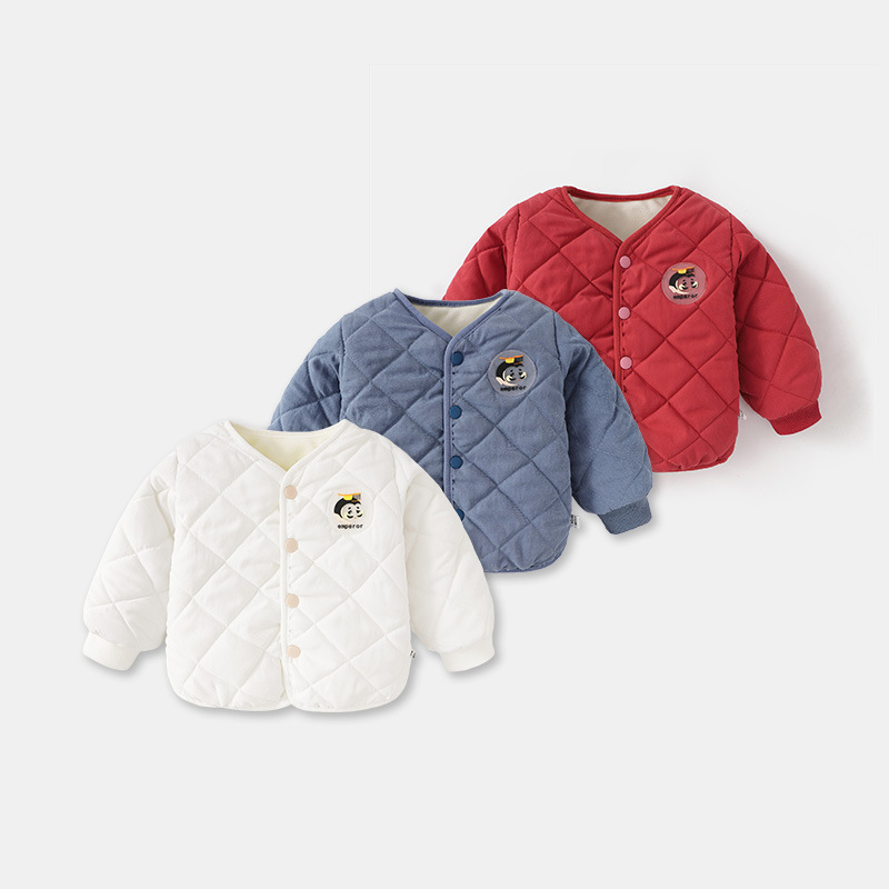 Abrigo de bebé Otoño e Invierno ropa de algodón acolchado con forro polar ropa engrosada de Los Bebés Ropa acolchada de algodón para niñas nuevos niños ropa de bebé