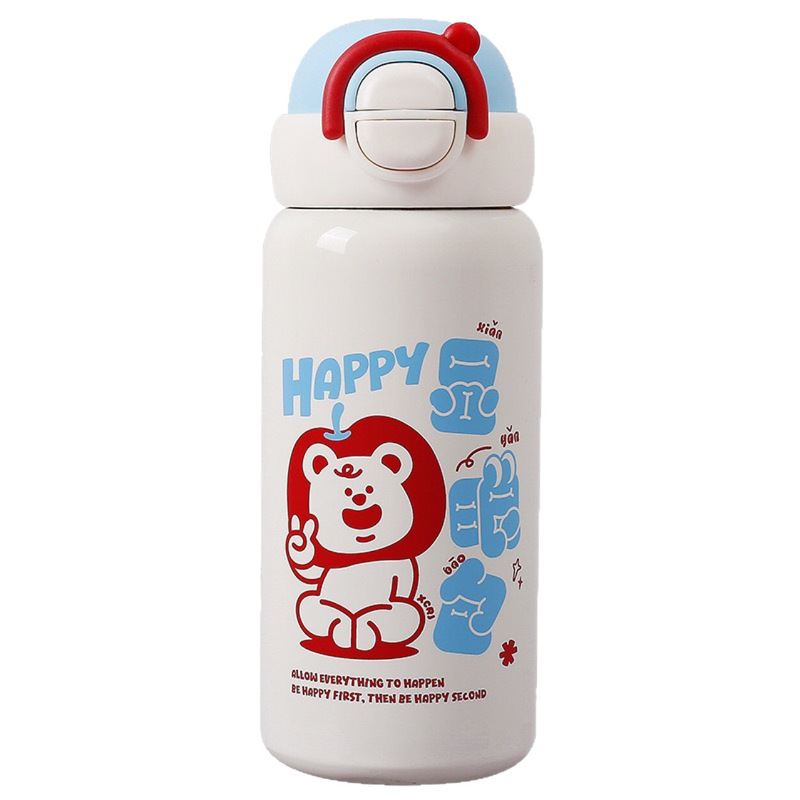 显眼包保温杯弹盖双饮大容量吸管杯女生高颜值便携不锈钢喝水杯|undefined