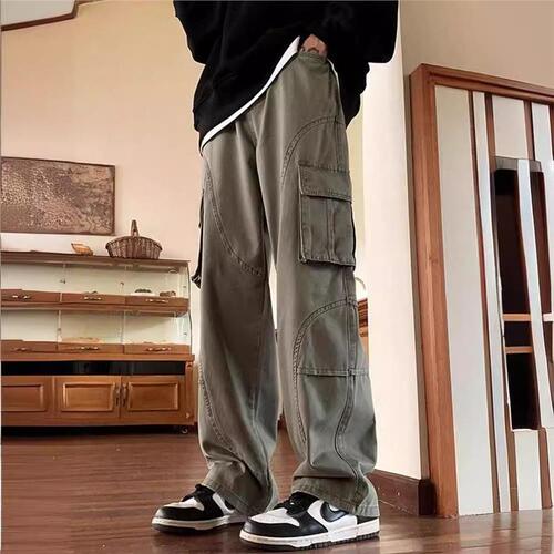 Men's High Street Design Wide Leg Casual Pants Spring and Autumn Fashion, Exclusively for Import and Export
