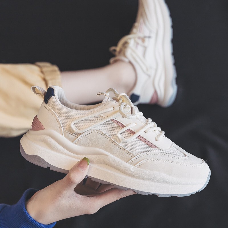 Argan daddy shoes for women 2023 new spring and autumn new breathable mesh sports style white shoes ins fashion wholesale