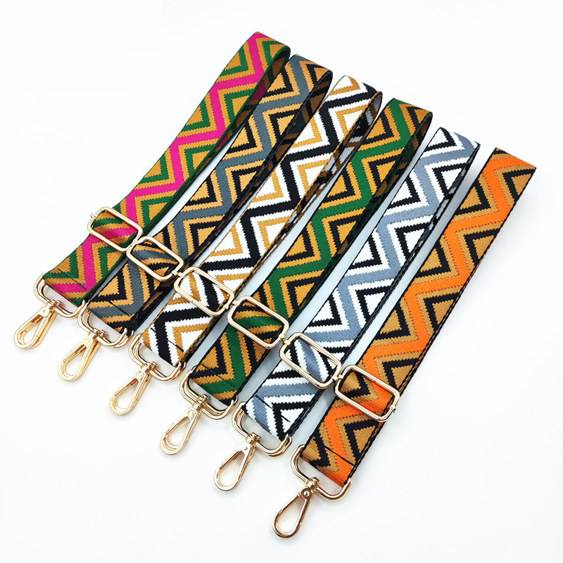 Polyester Geometric Color Block Bag Strap display picture 1