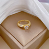 Adjustable wedding ring, Japanese jewelry for beloved, diamond encrusted, simple and elegant design