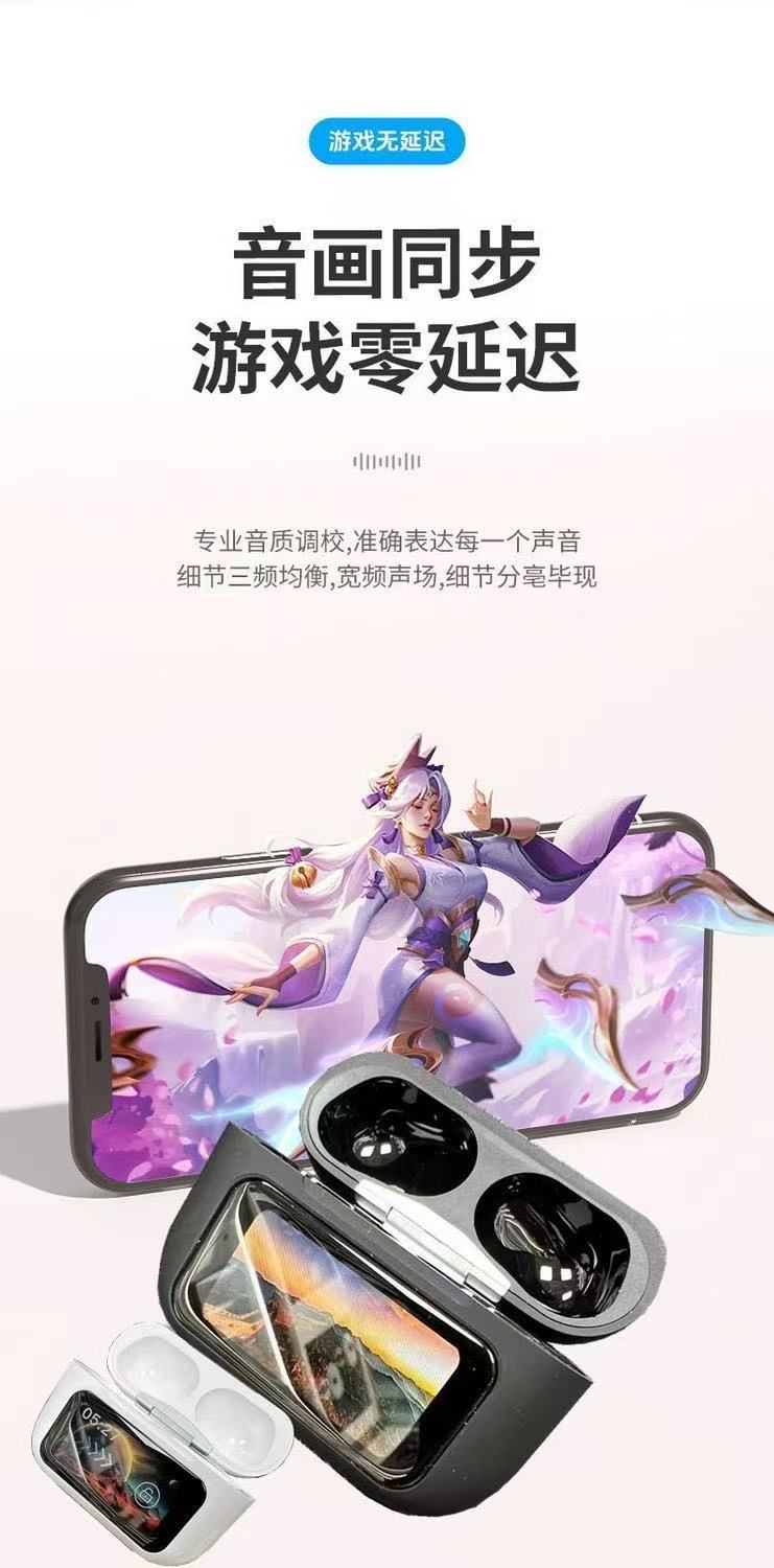 Huaqiangbei LED Screen with App Compatible Apple Smart Color Screen Warehouse In-ear Active Noise Cancelling Wireless Bluetooth Earbuds
