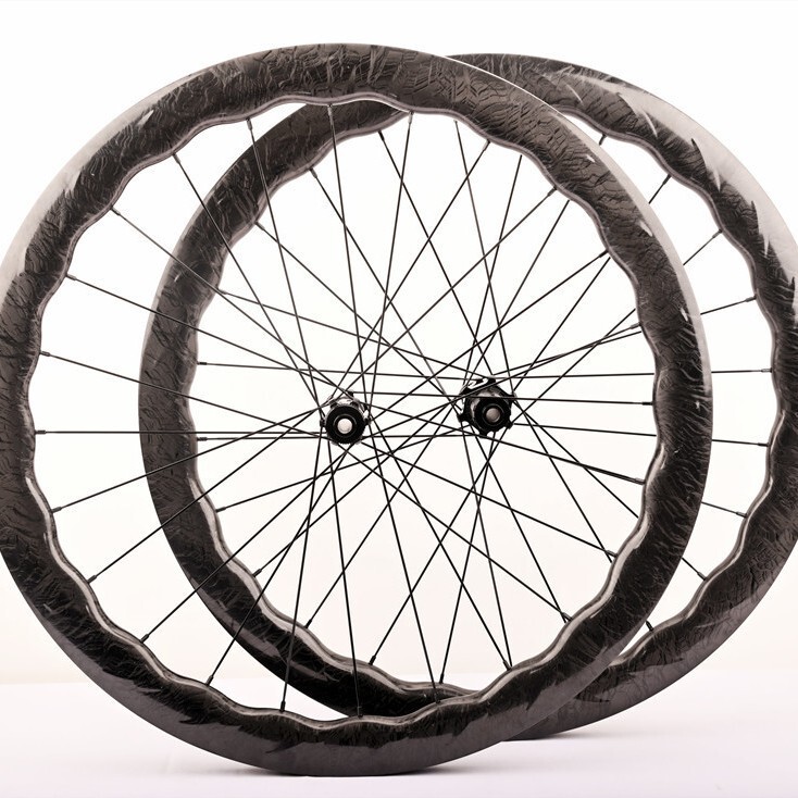 120 ring 6 claws 50MM carbon fiber ultra-light road car disc brake lock barrel shaft carbon knife wave-shaped wheel set 700C