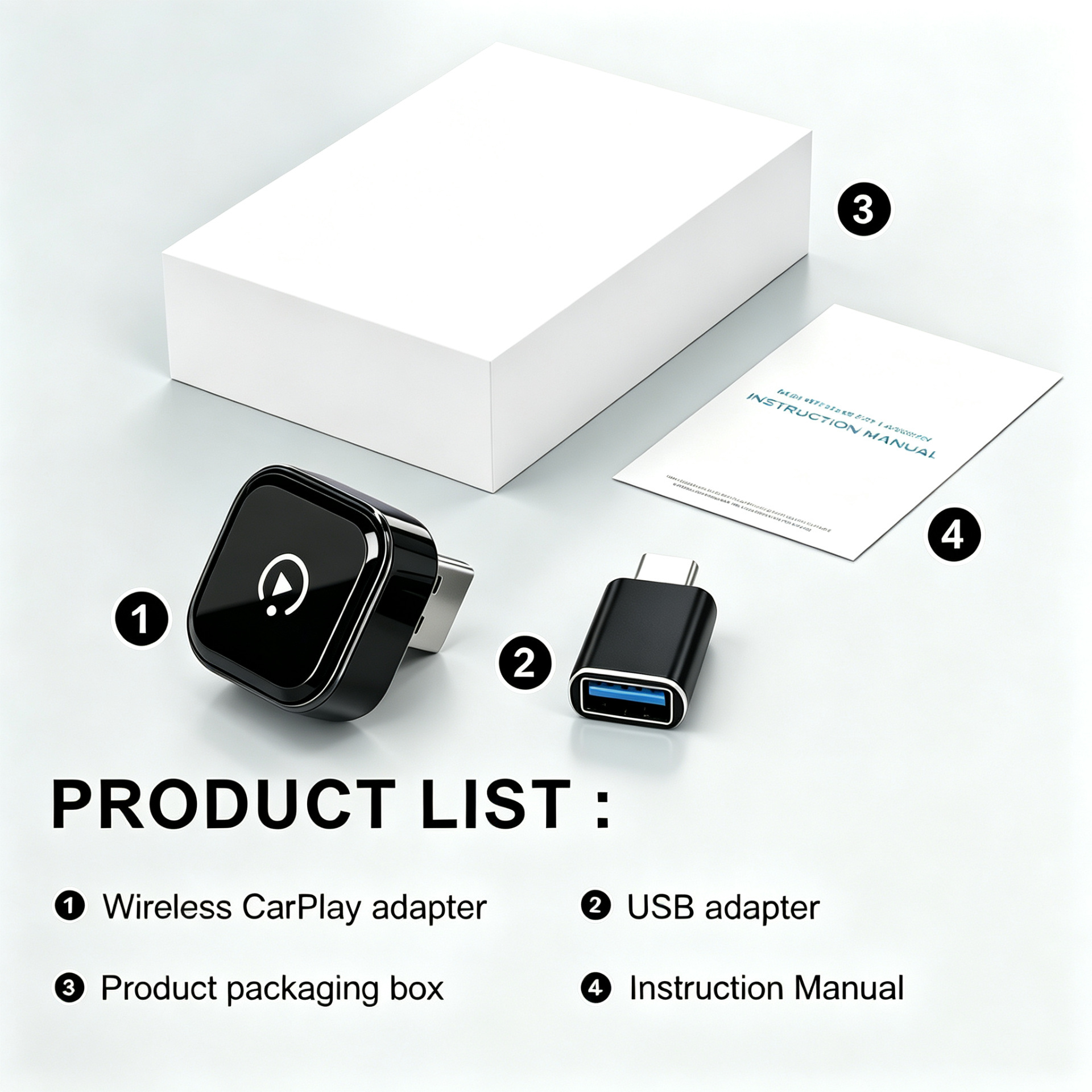 Overseas Cross-Border Two-In-One In-Car Wired to Wireless Smart Carplay Box Androidauto Adapter