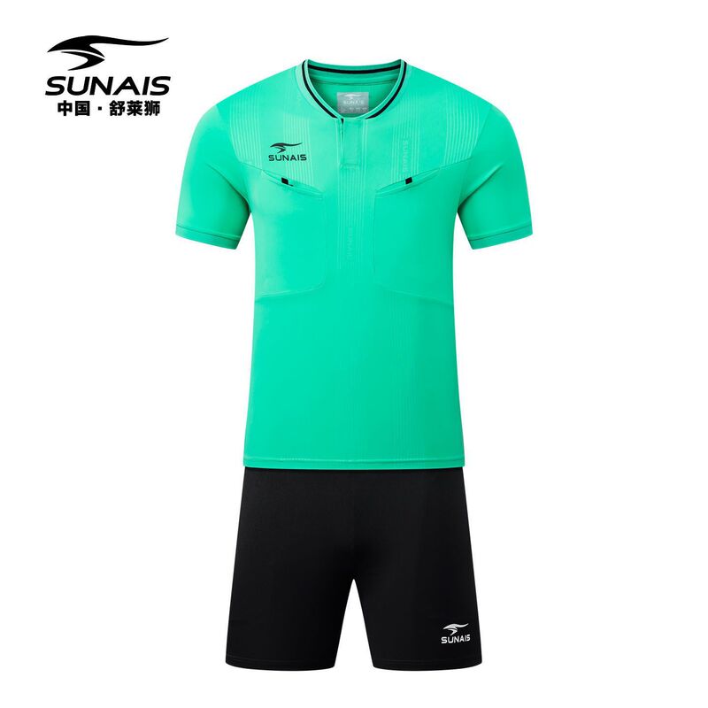 Shulai Lion football uniform, sweat-absorbing and breathable football referee suit, men's and women's professional competition short-sleeve shorts with printed badge